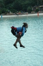 Falling off of wave wall